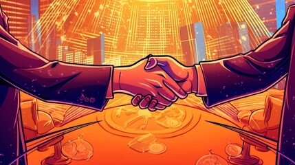 Obraz premium Cryptocurrency escrow and arbitration services. AI generated