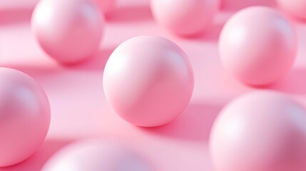 Abstract pink pastel balls, geometric background for product presentation, minimal pastel scene.