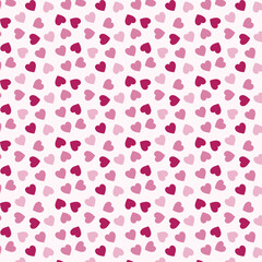 Hearts seamless pattern. cute watercolor vector background with small hearts. For baby print, 14 February Valentine backdrop