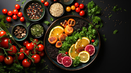 Fototapeta na wymiar Healthy And Nutritious Organic Food With Fresh Vegetables Generative AI 