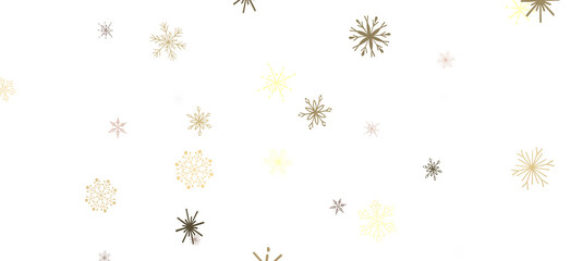 new year pattern. Christmas theme, golden openwork shiny snowflakes, star, 3D rendering.