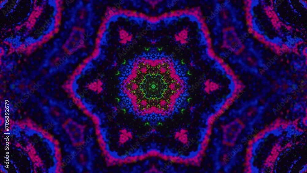Poster abstract multicolored particles fluid isolated on black. fluid art flowing effect. psychedelic color