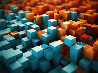 Obraz premium Assorted Colored Cubes in a Vibrant Array for Visual Delight