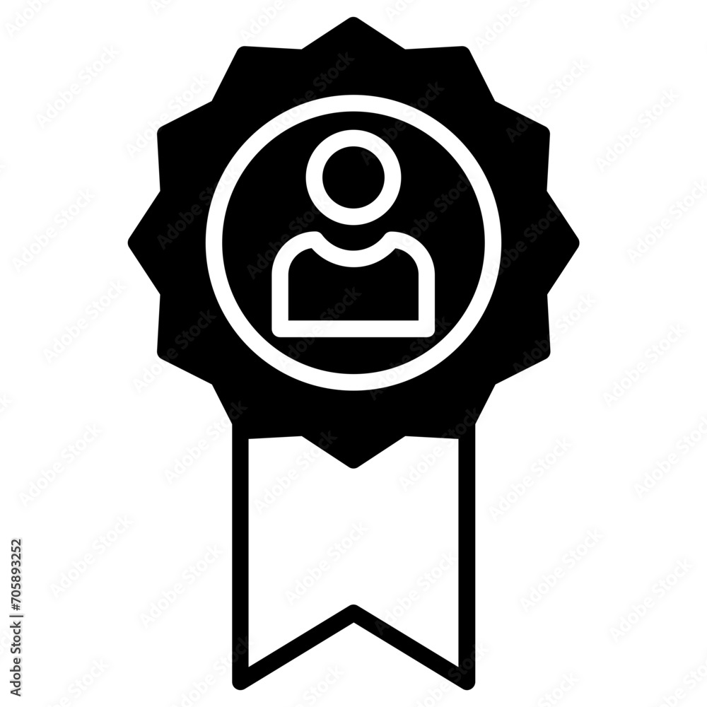 Poster medal solid glyph icon