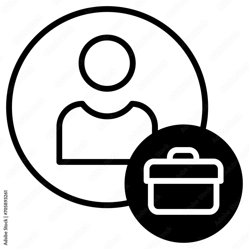 Wall mural office people solid glyph icon