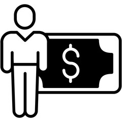 Dollar Salary solid glyph icon