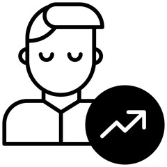 Man Success solid glyph icon