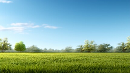 Obraz premium green field and blue sky