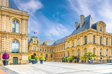 Amiens City hall Hotel de ville is a town hall neo-classical architecture style stone brick...