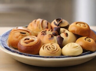 Fototapeta premium sweet bun with seeds