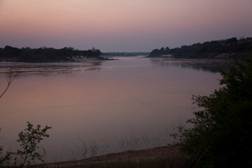Zambia Zambezi River at dawn