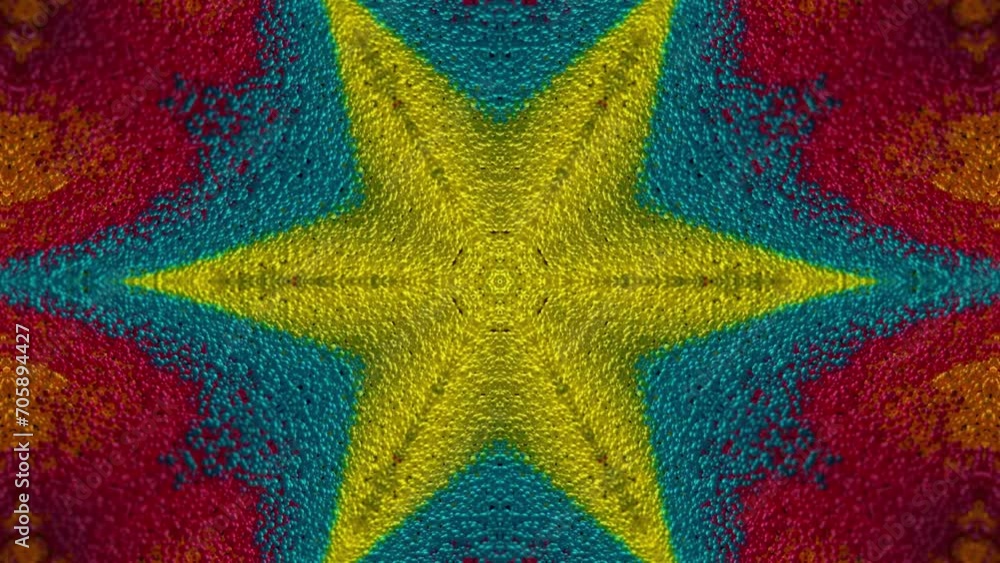 Poster abstract multicolored particles fluid isolated on black. fluid art flowing effect. psychedelic color