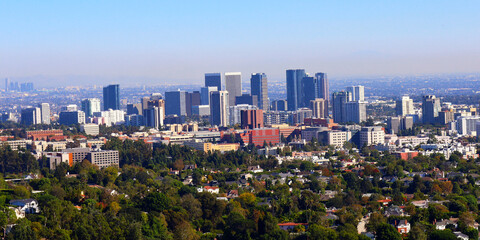LOS ANGELES (California) view of Westwood skyscrapers