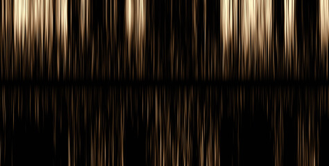 High glossy vertical lights stripes background, irregular stripes in colorful smooth like polished chrome, copper and gold. Horizontal burn effect.