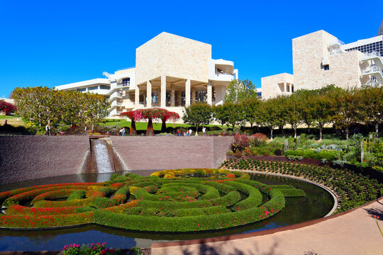 Los Angeles, California &ndash; November 2, 2023: view of Robert Irwin's Central Garden at The Getty Center Museum