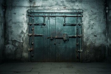 An image of a locked prison door. Generative AI