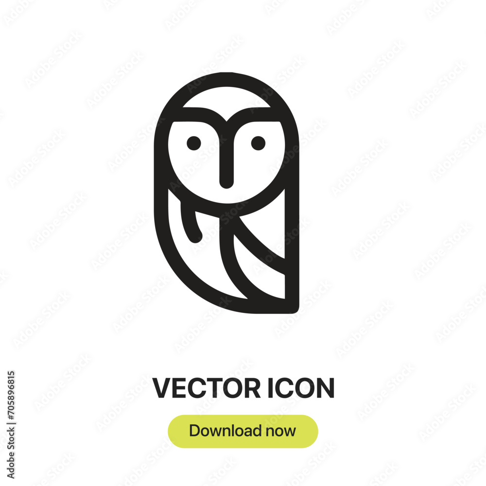 Poster Owl icon vector. Linear-style sign for mobile concept and web design. Owl symbol illustration. Pixel vector graphics - Vector.	
