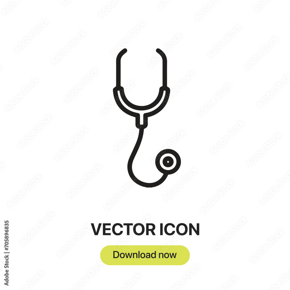 Aufkleber Stethoscope icon vector. Linear-style sign for mobile concept and web design. Stethoscope symbol illustration. Pixel vector graphics - Vector.