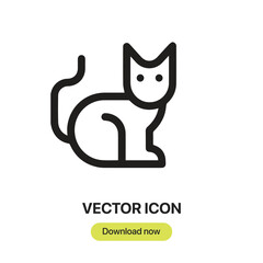 Cat icon vector. Linear-style sign for mobile concept and web design. Cat symbol illustration. Pixel vector graphics - Vector.	

