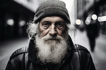 Portrait of an old man with a strong character. - obrazy, fototapety, plakaty