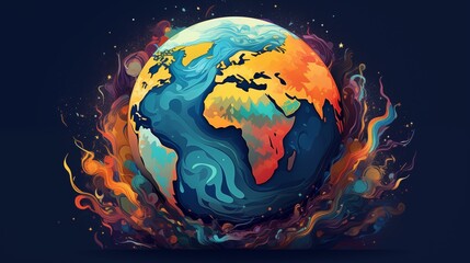 Abstract globe, Earth abstract wallpaper. 3D globe background
