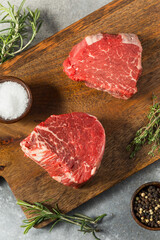 Raw Grass Fed Filet Mignon Steak