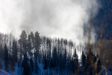Snow Fog in Vail Colorado - obrazy, fototapety, plakaty