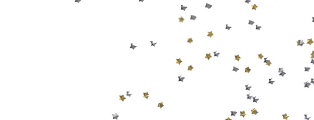 Gilded Wonders Unleashed: 3D Gold Stars Rain Illustration Mesmerizes Viewers