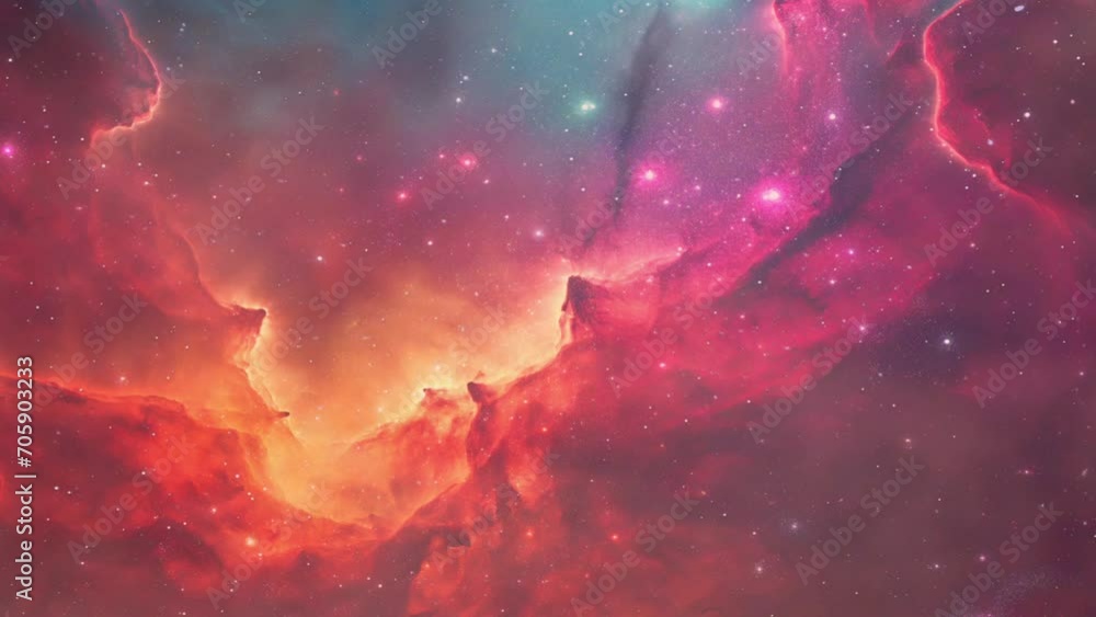 Wall mural loop animation of galaxy space nebula towards bright light loop animation. nebula galaxy. astronomy 