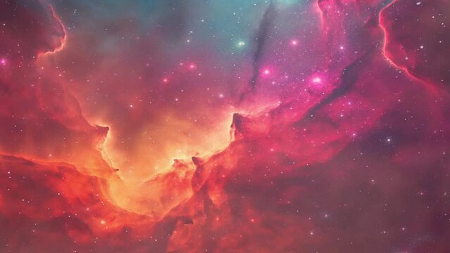 Loop Animation of galaxy space nebula towards bright light loop Animation. Nebula galaxy. astronomy video
