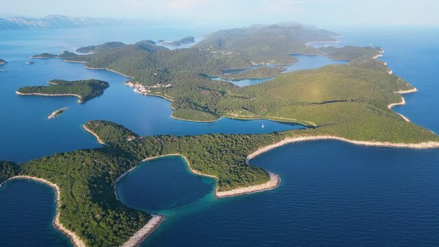 View of Mljet Island in Croatia. The National Park covers the western part of the island, which many regard as the most alluring in the Adriatic, full of lush and varied Mediterranean vegetation.