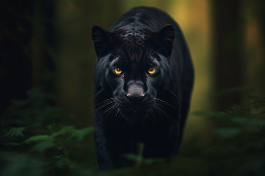 a black panther in the woods