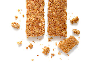 Cereal bars or flapjacks made from rolled oats