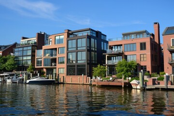 Alexandria Waterfront: Modern Houses in the Historic District - obrazy, fototapety, plakaty
