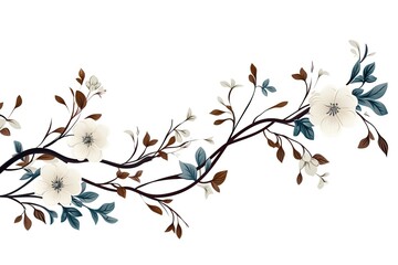 Vector of blossom branch on white background