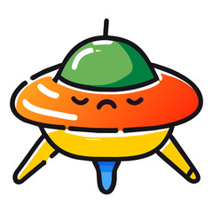 Doodle UFO Illustration - Generative Ai, &Uuml;retken yapay zeka