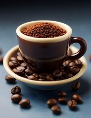 coffee beans and cup