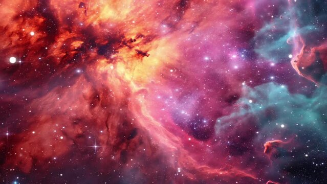 Loop Animation of galaxy space nebula towards bright light loop Animation. Nebula galaxy. astronomy video