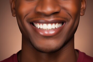 Smile with white healthy teeth of young african american man