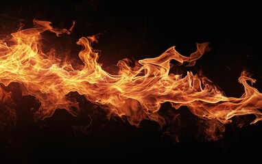 Flame of fire, black background