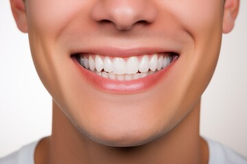 Young man showing healthy teeth