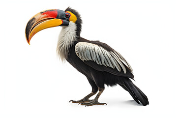 Obraz premium Hornbill white background - Generative AI