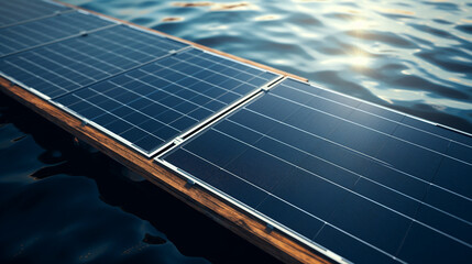 Photoelectric panel on water.environmental protection