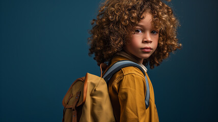  kid with a school bag, ai