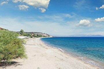 Fototapeta na wymiar The beach Selinitsa near Gytheio in Lakonia, Greece