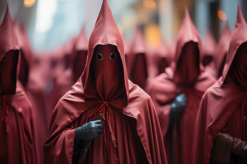 Holy week procession of the brotherhood in spain - obrazy, fototapety, plakaty