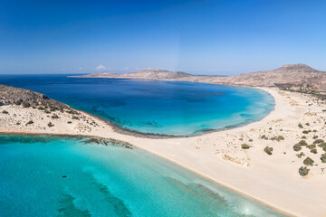 The beach of Sarakiniko next to Simos beach of Elafonisos island, Greece