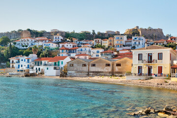 The town of Koroni with the medieval castle in Messinia, Greece