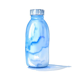 Naklejka premium watercolor illustration of water bottle isolated transparent background