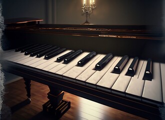 Fototapeta na wymiar black piano suitable as cover or background